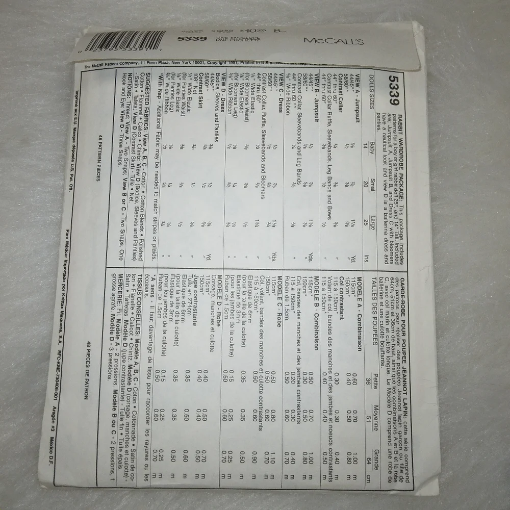 MCCALL'S Faye Wine wardrobe for Country Rabbits, 25